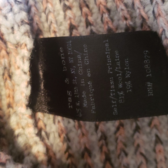 Rag & Bone Wool Blend Pink Gray Rib Knit Crewneck Soft Sweater, Size XS - Picture 8 of 8